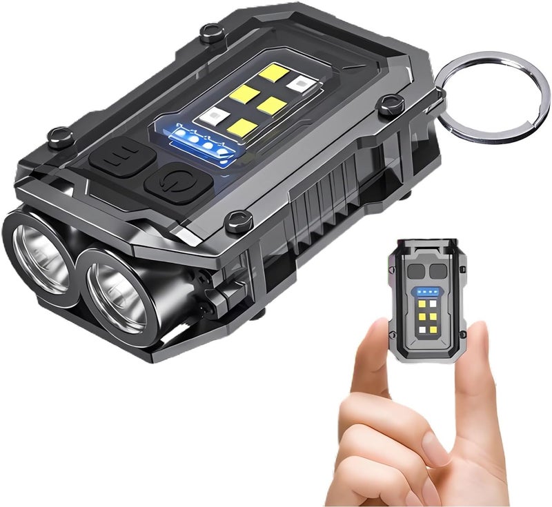 BoomFun Store Pocket LED Flashlight Rechargeable, 500 Lumens Keychain Flashlight Small EDC Light for Night Work, Running, Walking, Camping, Fishing, Hiking, Dog, Emergency - Image 1